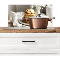 KitchenYeah Spatscherm keuken 70x30 cm - Kookplaat achterwand Pannenkoeken - Banaan - Siroop - Wit - Beige - Muurbeschermer - Spatwand fornuis - Hoogwaardig aluminium