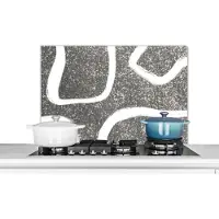 KitchenYeah Spatscherm keuken 80x55 cm - Kookplaat achterwand Abstract - Minimalisme - Design - Muurbeschermer - Spatwand fornuis - Hoogwaardig aluminium