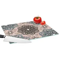 KitchenYeah Glazen Snijplank - 39x28 - Patronen - Abstract - Bloemen - Snijplanken Glas
