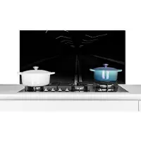 KitchenYeah Spatscherm keuken 100x50 cm - Kookplaat achterwand Zwart - Wit - Weg - Tunnel - Muurbeschermer - Spatwand fornuis - Hoogwaardig aluminium