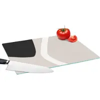KitchenYeah Glazen Snijplank - 39x28 - Pastel - Minimalisme - Vormen - Snijplanken Glas