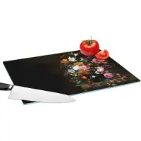 KitchenYeah Glazen Snijplank - 39x28 - Oude meesters - Kunst - Vaas met bloemen - Jan Davidsz de Heem - Snijplanken Glas