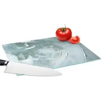 KitchenYeah Glazen Snijplank - 28x20 - Acrylverf - Abstract - Design - Snijplanken Glas