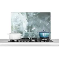 KitchenYeah Spatscherm keuken 80x55 cm - Kookplaat achterwand Acrylverf - Structuren - Abstract - Muurbeschermer - Spatwand fornuis - Hoogwaardig aluminium