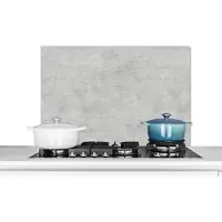 KitchenYeah Spatscherm keuken 80x55 cm - Kookplaat achterwand Beton - Grijs - Industrieel - Patroon - Muurbeschermer - Spatwand fornuis - Hoogwaardig aluminium
