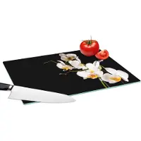 KitchenYeah Glazen Snijplank - 39x28 - Orchidee - Bloemen - Planten - Botanisch - Snijplanken Glas