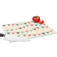 KitchenYeah Glazen Snijplank - 39x28 - Slingers - Patronen - Pastel - Snijplanken Glas
