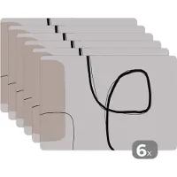 KitchenYeah Placemat - Pastel - Abstract - Minimalisme - Design - Onderleggers - Placemats - 45x30 cm - 6 stuks
