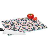 KitchenYeah Glazen Snijplank - 39x28 - Luipaard - Pastel - Dieren - Patronen - Snijplanken Glas
