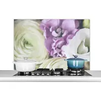 KitchenYeah Spatscherm keuken 100x65 cm - Kookplaat achterwand Bloemen - Rozen - Natuur - Muurbeschermer - Spatwand fornuis - Hoogwaardig aluminium