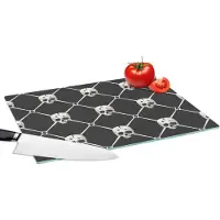 KitchenYeah Glazen Snijplank - 39x28 - Patronen - Skull - Botten - Piraten - Jongens - Kinderen - Kids - Jongetje - Snijplanken Glas