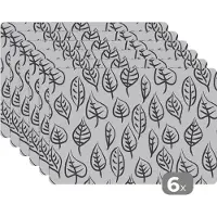 KitchenYeah Placemat - Placemats kunststof - Patronen - Bladeren - Design - 45x30 cm - 6 stuks - Hittebestendig - Anti-Slip - Onderlegger - Afneembaar
