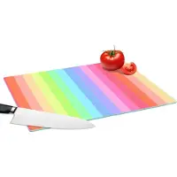 KitchenYeah Glazen Snijplank - 39x28 - Regenboog - Patronen - Pastel - Snijplanken Glas