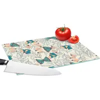 KitchenYeah Glazen Snijplank - 28x20 - Meisjes - Vlinder - Bloemen - Patronen - Girl - Kids - Kinderen - Kindje - Snijplanken Glas