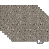 KitchenYeah Placemat - Placemats kunststof - Terazzo - Structuur - Patroon - 45x30 cm - 6 stuks - Hittebestendig - Anti-Slip - Onderlegger - Afneembaar