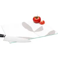 KitchenYeah Glazen Snijplank - 39x28 - Bladeren - Design - Pastel - Snijplanken Glas