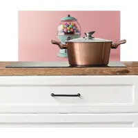 KitchenYeah Spatscherm keuken 70x30 cm - Kookplaat achterwand Kauwgom - Retro - Snoep - Roze - Muurbeschermer - Spatwand fornuis - Hoogwaardig aluminium