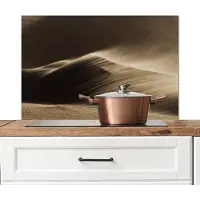 KitchenYeah Spatscherm keuken 90x60 cm - Kookplaat achterwand Woestijn - Zand - Natuur - Duin - Muurbeschermer - Spatwand fornuis - Hoogwaardig aluminium