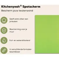 KitchenYeah Spatscherm keuken 70x30 cm - Kookplaat achterwand Hoorntje - Schepijs - Groen - Muurbeschermer - Spatwand fornuis - Hoogwaardig aluminium