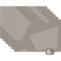 KitchenYeah Placemat - Stenen - Terrazzo - Patronen - Pastel - Onderleggers - Tafel - 45x30 cm - 6 stuks