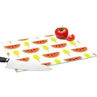 KitchenYeah Glazen Snijplank - 39x28 - IJs - Watermeloen - Patronen - Zomer - Snijplanken Glas