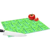 KitchenYeah Glazen Snijplank - 39x28 - Gitaar - Patronen - Groen - Snijplanken Glas