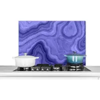 KitchenYeah Spatscherm keuken 90x60 cm - Kookplaat achterwand Agaat steen - Marmer print - Abstract - Kristallen - Muurbeschermer - Spatwand fornuis - Hoogwaardig aluminium