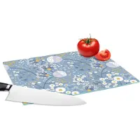 KitchenYeah Glazen Snijplank - 28x20 - Patronen - Kamille - Bloemen - Snijplanken Glas