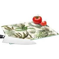KitchenYeah Glazen Snijplank - 28x20 - Jungle - Palmboom - Bananenplant - Kinderen - Natuur - Planten - Snijplanken Glas