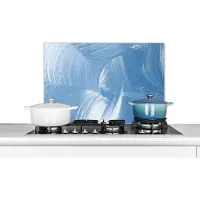 KitchenYeah Spatscherm keuken 70x50 cm - Kookplaat achterwand Acrylverf - Blauw - Design - Muurbeschermer - Spatwand fornuis - Hoogwaardig aluminium