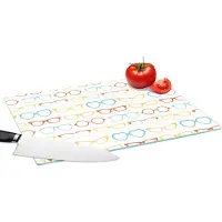 KitchenYeah Glazen Snijplank - 39x28 - Brillen - kleuren - Patroon - Snijplanken Glas