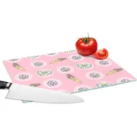 KitchenYeah Glazen Snijplank - 28x20 - Donuts - Kawaii - Patronen - Pastel - Snijplanken Glas