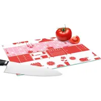 KitchenYeah Glazen Snijplank - 28x20 - Patronen - Pannen - Design - Huis - Roze - Snijplanken Glas