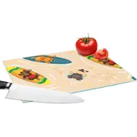 KitchenYeah Glazen Snijplank - 28x20 - Honden - Surfen - Patroon - Snijplanken Glas