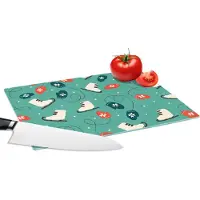 KitchenYeah Glazen Snijplank - 28x20 - Schaatsen - Winter - Patronen - Snijplanken Glas