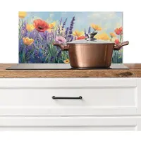 KitchenYeah Spatscherm keuken 70x30 cm - Kookplaat achterwand Weide - Bloemen - Kleurrijk - Muurbeschermer - Spatwand fornuis - Hoogwaardig aluminium