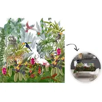 KitchenYeah Tafelkleed - Tafellaken - 180x180 cm - Jungle - Natuur - Jongens - Meisjes - Kinderen - Zebra - Flamingo - Binnen en Buiten