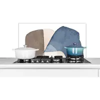 KitchenYeah Spatscherm keuken 90x45 cm - Kookplaat achterwand Abstract - Kunst - Waterverf - Design - Muurbeschermer - Spatwand fornuis - Hoogwaardig aluminium
