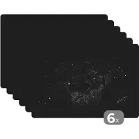 KitchenYeah Placemat - Steen - Zwart - Wit - Gesteente - 45x30 cm - Onderleggers placemats - Kamerdecoratie
