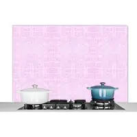 KitchenYeah Spatscherm keuken 120x80 cm - Kookplaat achterwand Inductie beschermer - Leer - Roze - Dieren - Muurbeschermer - Spatwand fornuis - Hoogwaardig aluminium