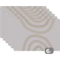 KitchenYeah Placemat - Regenboog - Pastel - Design - Onderleggers - Onderleggers placemat - Tafel - 45x30 cm - 6 stuks