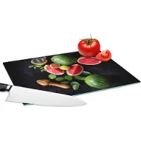 KitchenYeah Glazen Snijplank - 28x20 - Watermeloen - Smoothie - Fruit - Citroenpers - Snijplanken Glas