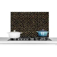 KitchenYeah Spatscherm - Stippen - Goud - Patronen - Muurbeschermer - Keuken - Spatscherm keuken - 80x55 cm