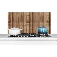 KitchenYeah Spatscherm keuken 100x50 cm - Kookplaat achterwand Hout - Brocante - Patronen - Muurbeschermer - Spatwand fornuis - Hoogwaardig aluminium