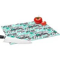 KitchenYeah Glazen Snijplank - 39x28 - Patronen - Voetbal - Sport - Jongens - Kinderen - Kids - Snijplanken Glas
