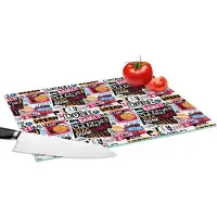 KitchenYeah Glazen Snijplank - 39x28 - Basketbal - Quotes - Patroon - Alfabet - Snijplanken Glas