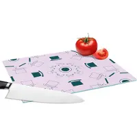 KitchenYeah Glazen Snijplank - 28x20 - Goochelaar - Patronen - Konijnen - Snijplanken Glas