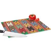 KitchenYeah Glazen Snijplank - 39x28 - Geometrie- Patronen - Zuid-Amerika - Snijplanken Glas