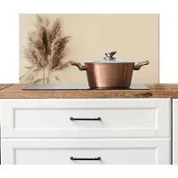 KitchenYeah Spatscherm keuken 80x40 cm - Kookplaat achterwand Graan - Pastel - Natuur - Muurbeschermer - Spatwand fornuis - Hoogwaardig aluminium
