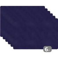 KitchenYeah Placemats - Leer - Blauw - Keuken - Placemat - 45x30 cm - 6 stuks - Bakken - Tafelonderzetter